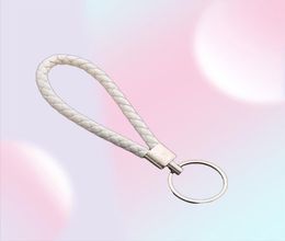 PU Leather Braided Woven Rope Keychain DIY Bag Pendant Key Chain Holder Key Car Trinket Keyring For Men Women Gift Jewelry1077456