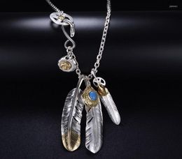 Pendant Necklaces SO Taijiao Chain Set Takahashi Goro Style Feather Necklace Women39s Men39s Sweater Pendants For Jewelry Ma2542962
