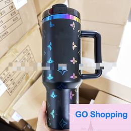 New Second Generation 40Oz Stainless Steel Ice Cream Cup Car Portable Straw Car Cups Large Capacity Vacuum Cups Wholesale