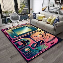 Gamer Rugs for Bedroom Playroom Boys Teen Game Gamepad Carpet Bathroom Kitchen Living Room Floor Mat Home Decor Non-Slip Doormat