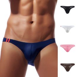 Thong Briefs Sexy Men Underwear Sexy Ultra Thin Ice Silk Men's Briefs Penis Large Pouch Slips hombre Erotic Panties Underpants