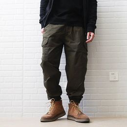 Men's Pants Techwear Style Trendy Multi-Bag Close Up Ankle-Tied Leisure Cargo Japanese Overweight People Plus Size Slimming Trousers