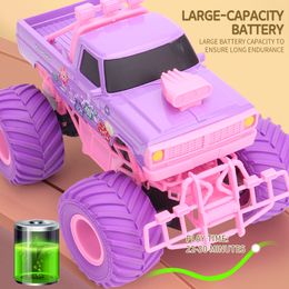 Rc Car Toys for Kids Purple Remote Control Climbing Truck Children Christmas Gift Off-Road Vehicle Electric Cross-Country Model