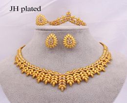 Ethiopia Jewellery sets for women gold necklace earrings Bracelet ring Dubai African Indian bridal wedding set gifts collares 2011302808097