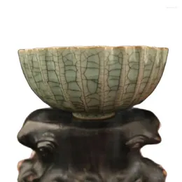 Decorative Figurines Chinese Old Porcelain Cracked Glaze Opening Flower Mouth Bowl