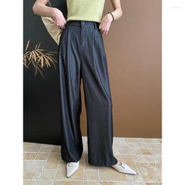 Women's Pants Summer Thin Suit Pant Soft Folding Draping Wide Leg Floor Dragging