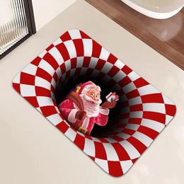 Carpets Kitchen Carpet For Bedroom Creative 3D Black Hole Visual Printed Christmas Bathroom Mat Cute Room Decor Bath Mats Rugs Doormat