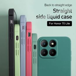 Square Liquid Silicone Case For Honor 70 Lite X8 5G X6 X6s 4G 70Lite Honor70 Light HonorX6 HonorX8 Camera Shockproof Cover Funda