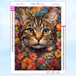 5D Diy Animal Diamond Painting New 2023 Cool Cat Personality Mosaic Embroidery Full Rhinestone Cross Stitch Set Home Decor Gifts