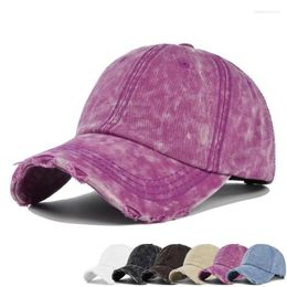 Ball Caps Retro Washed Baseball Women's Simple Outdoor Sports Curved Brim Sun-Proof Face-Looking Small Light Board Peaked Cap