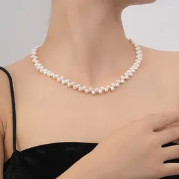 Choker Simple Fashion Classic Freshwater Pearl Short Necklace Temperament
