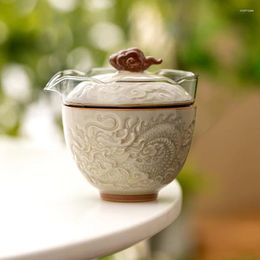 Teaware Sets Set Portable Outdoor Travel Ceramics Auspicious Clouds Dragon Single Person Brewing Teapot Tea Cup