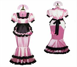 lockable Sissy Maid Satin dress Fish Tail unisex Tailormade03724812