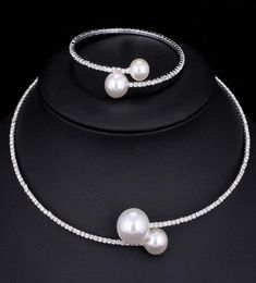 Bridal Necklace and Bracelets Accessories Wedding Jewelry Sets Rhinestone Pearl Formal Brides Accessories Bangles Cuffs Bracelet N5577568