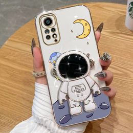 Quicksand Astronaut Plating Phone Holder Case For Xiaomi Redmi Note 11 11 Pro 11S 11 Pro Plus 12 12S 12Pro 10 10 Pro 9 9T Cover