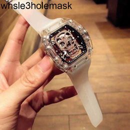 Watch Active Same Style Richardmill Rms052 Personalised Fashion Ins Couple Wine Bucket Set with Diamonds Transparent Skull Head Transparent Silicone Bottom