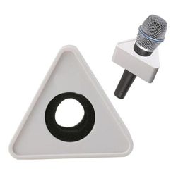 White Hole Triangular Mic Microphone TV Interview Logo Flag Station DIY5753397