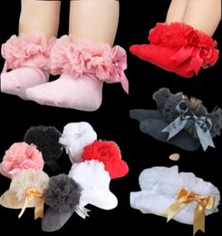 5paiys10pcs 26Y Kids Tutu Socks Short Baby Girls Sock Princess Silk Ribbon Bowknot Lace sock Ruffle Cotton Ankle Socks Pograp2902785