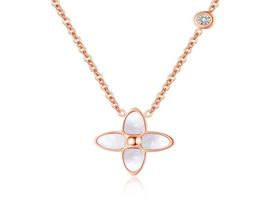 designer necklace jewellery four leaf clover necklaces diamond Clavicle chain Titanium steel GoldPlated Never Fade Not Cause Alle6692146