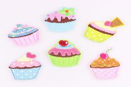 6pcsset Colours Lovly Ice Cream cupcake Applique Embroidery Iron On Patch Sew On Patches Craft Sewing Repair Embroidered7326772