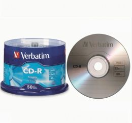 Discs Verbatim CDR Disc Blank Silver CD Disc CDR Discs 80min 700MB 52X 50Pack