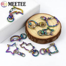 10/20Pcs Meetee 8mm Coloured Metal Buckles Keychain Swivel Lobster Clasp Bag Strap Trigger Snap Clip Hook DIY Hardware Accessory