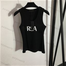 Designer Tank Tops Sleeveless T Shirt For Women Sports Knitted Vest Embroidered Yoga Tees