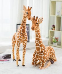 35140cm high quality simulation giraffe stuffed toy cute big plush animal doll children toy girl home decoration birthday Christm9980708