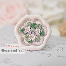 3D Embossed Retro Wax Seal Stamp Flowers/Shells/Stars Love Pattern GUI20230718 Copper Head Fire Wedding Invitations