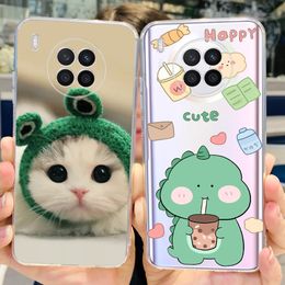 For Huawei Nova 8i Case Honour 50 Lite NTN-L22 Cute Painted Cover Clear Silicone Soft TPU Phone Case For Honor50 Lite Nova8i Bags