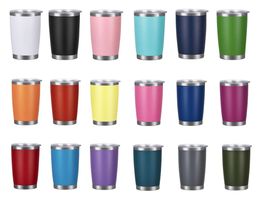 20oz Car cups Stainless Steel Tumblers Cups Vacuum Insulated Travel Mug Metal Water Bottle Beer Coffee Mugs With Lid 18 Colors7762816