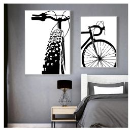 Painting Motivational Wall Art Pictures Bike Prints And Posters Gift Kids Room Home Decor Black Bicycle Art Cycling Canvas