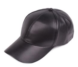 Fashion Men Women 6 Panel Sports Faux Leather Baseball Cap Adjustable Long Brim Sun Protection Hat Travel Peaked Cap Whole3556674