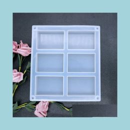 Molds 6 Cavity Rec Sile Resin Soap Cake Pan Biscuit Chocolate Mold 55X80Mm Each Decorating Ice Cube Tray Drop Delivery Jewelry Tools E Dh1Vj
