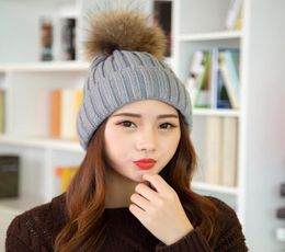 Fashion Women hat pom skullies Beanies Caps Faux Fur Pompom Beanie Hats For Women Thick Female Cap2977953