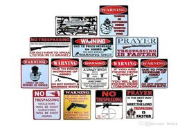 2021 Metal No Trespassing Warning Gun S Tin Signs Vintage Plate Wall Bar Garage Shop Home Club Cafe Art Craft do old Decor Plaq8402609