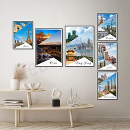 Rome, London, Kuala Lumpur, Amsterdam, New York, Istanbul, Hong Kong, Bangkok, Paris City Storey Prints - Travel Poster Print