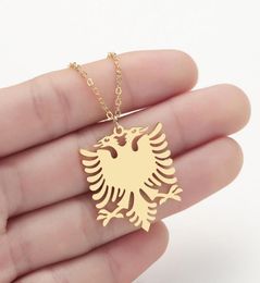 Pendant Necklaces WANGAIYAO Stainless Steel Accessories Albanian Eagle Golden Necklace Couple Fashion Personality Item Jewelry4116470