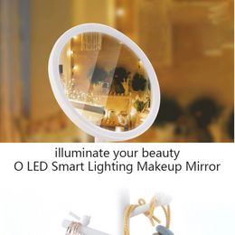 Foldable USB Charging or Battery Led Mirror Makeup White Vanity Cosmetic Mirror with Light Table Mirrors