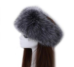 Winter Thick Fox Hair Circle Russian Hat y Headband Female Fur Headband Furry Headband Wide Headdress Ski Hat Accessories 2103295266931