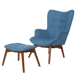 Muted Blue Fabric Contour Chair Set With pedals