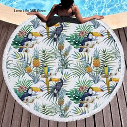 Towel Plant Fashion Round Beach Towels Summer Thick Bath Microfiber Fabric 150cm Size Swimming Travel Sport Adult Kids