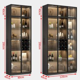 New Wooden Display Wine Cabinets Liquor Luxury Wall Storage Wine Cabinets Modern Glass Botellero Vino European Furniture DF32FS