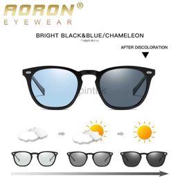 Sunglasses AORON Polarised Photochromic Sunglasses Men /Women Classic Round Sun Glasses TR Frame Aluminium Magnesium Leg 240412