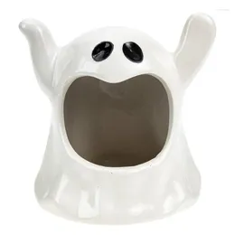 Candle Holders Halloween Ghost Shape Holder Ceramic Tealight Candlestick Festival Atmosphere Ornaments Home Decoration