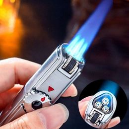 Jobon Powerful Turbo Without Gas Triple Torch Lighter, Metal Windproof Portable Outdoor Lighter, Men's BBQ Airbrush Gadget Gift