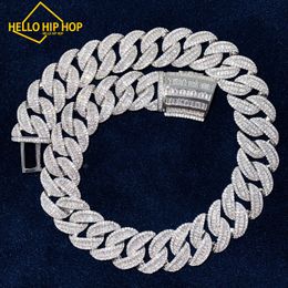 19MM Miami Cuban Chain Zircon Necklace For Men Women Iced Out Hip Hop Link Choker Fashion Rock Jewellery