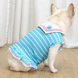 Summer Pug Dog Clothes French Bulldog Dress Poodle Bichon Frise Schnauzer Frenchies Clothing Pet Apparel Drop 240412