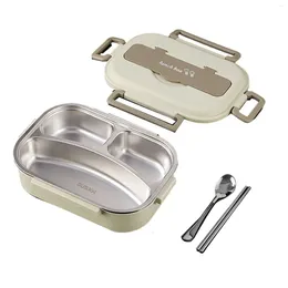 Dinnerware Bento Microwae Heat Container Stainless Steel Lunch Box Leak And Spill Proof 34 Compartments Ideal For School Office