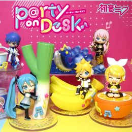 Hatsune Miku Family Party On Desk Series Kaito Meiko Mini Figures Trendy Toy Tabletop Decorations Model Children Gift